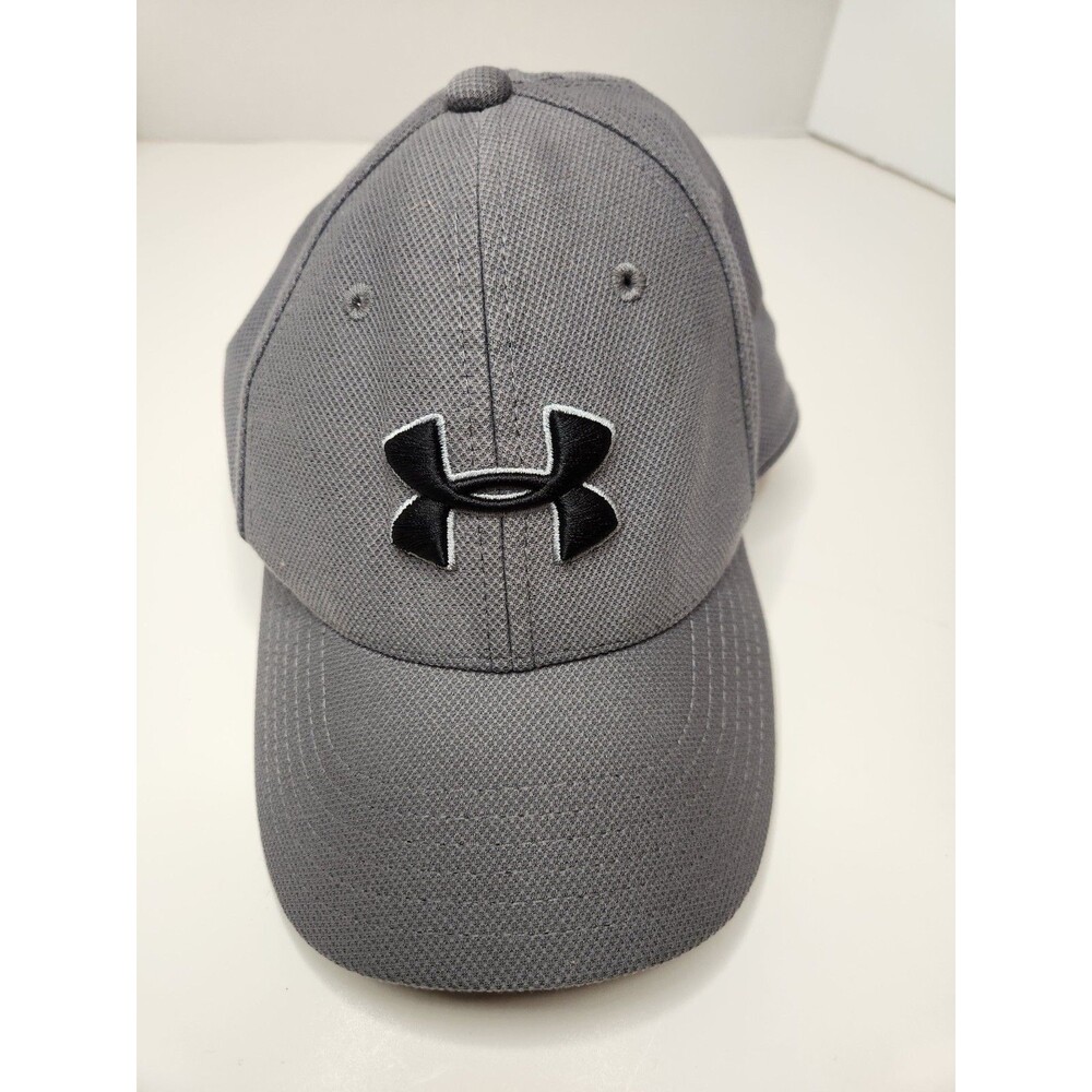 Under Armour Hat Cap Fitted‎ Gray Youth S/M Stretch Logo